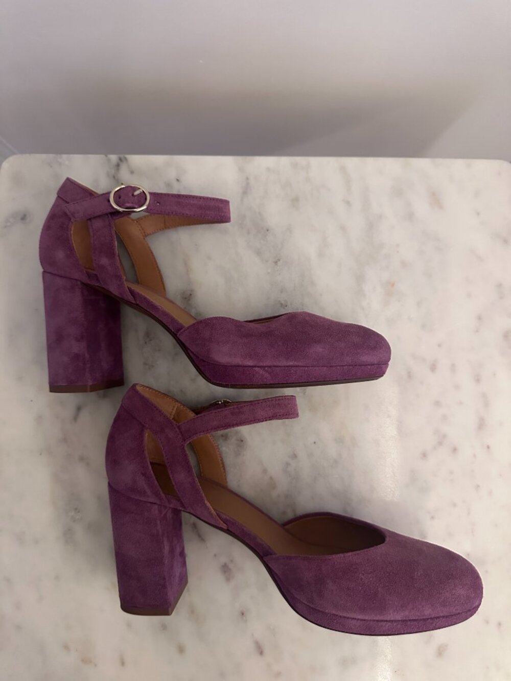 Sézane Katie Babies in dark lilac suede, size 39 ~ NWOT! - Picture 4 of 8